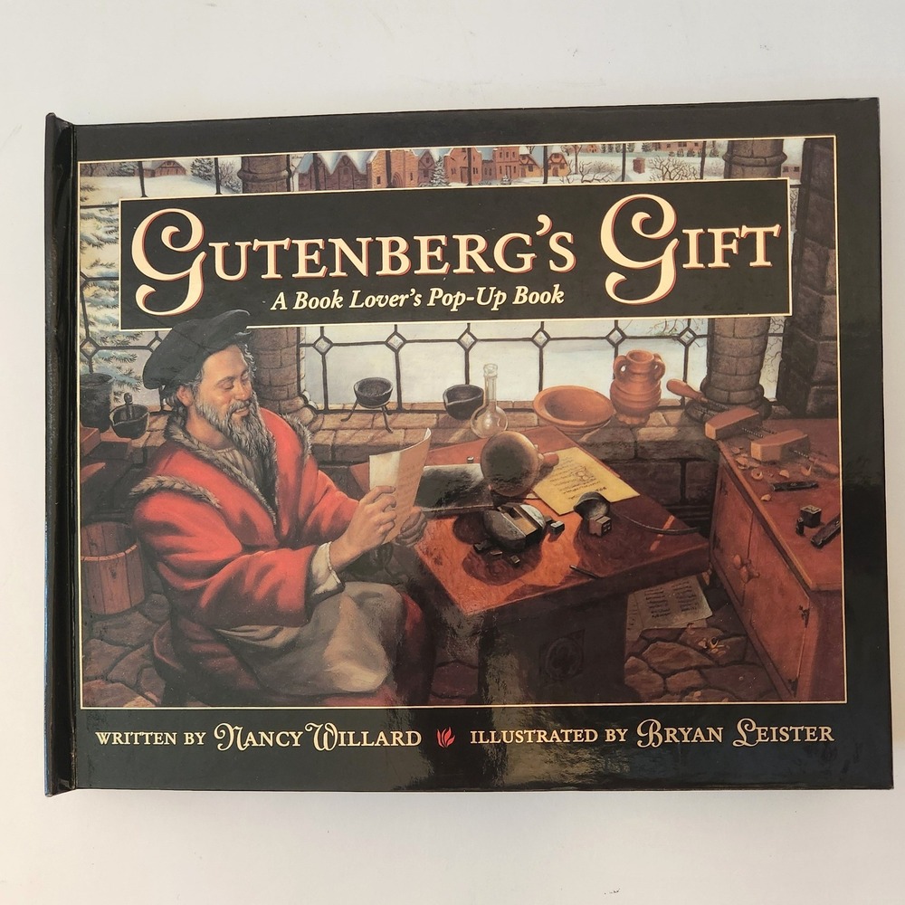 Gutenberg's Gift Pop-Up Book Nancy Willard Bryan Leister 1995 First Edition Hard